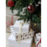 Červená bavlněná stuha se stromky Christmas Trees - 1,5cm x 5 m