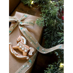Latté látková stuha Merry Christmas - 1,5cm x 5 m