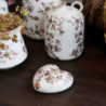 Keramické dekorační srdce s květy Nancy - 11*11*4 cm
