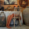 Přírodní dřevěná židle s ratanovým výpletem Old French chair - 50*53*90cm