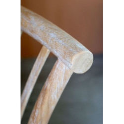 Přírodní dřevěná židle s ratanovým výpletem Old French chair - 50*53*90cm