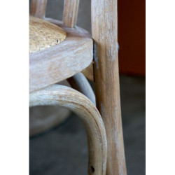 Přírodní dřevěná židle s ratanovým výpletem Old French chair - 50*53*90cm