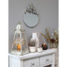 Krémové vintage nástěnné zrcadlo s květy Satien - Ø 32*3*40 cm