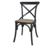 Černá dřevěná židle s ratanovým výpletem Old French chair - 55*51*89cm