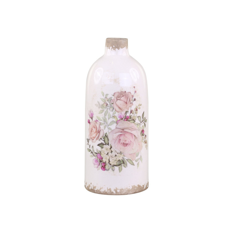 Keramická dekorační váza s růžemi Rose pattern M - Ø 11*26cm