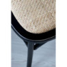 Černá dřevěná židle s ratanovým výpletem Old French chair - 55*51*89cm