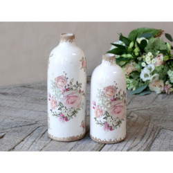Keramická dekorační váza s růžemi Rose pattern M - Ø 11*26cm