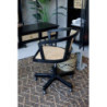 Černá dřevěná židle s výpletem a opěrkami na kolečkách Old French chair - 60*60*80 cm