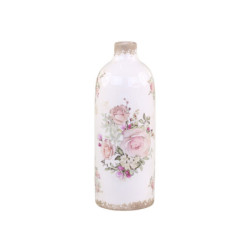 Keramická dekorační váza s růžemi Rose pattern L - Ø 11*31cm