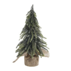 Zeleno-zlatý vánoční borovicový stromek v jutě Fleur Pine Tree - 27 cm
