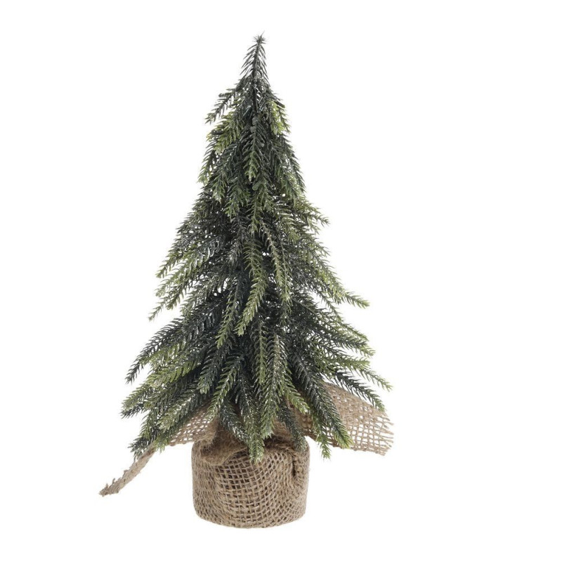 Zeleno-zlatý vánoční borovicový stromek v jutě Fleur Pine Tree - 27 cm
