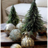 Zeleno-zlatý vánoční borovicový stromek v jutě Fleur Pine Tree - 27 cm