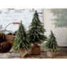 Zeleno-zlatý vánoční borovicový stromek v jutě Fleur Pine Tree - 27 cm