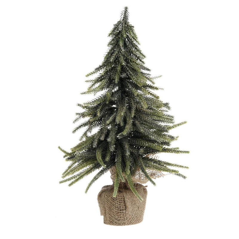Zeleno-zlatý vánoční borovicový stromek v jutě Fleur Pine Tree - 35 cm