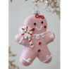 Růžová vánoční ozdoba perníček Gingerbread Candy - 8*3*10 cm