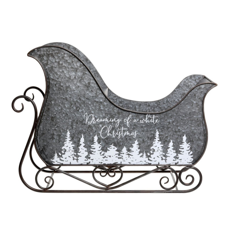 Zinkové antik kovové zdobené sáně Dreaming Christmas - 68*33*50 cm