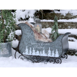 Zinkové antik kovové zdobené sáně Dreaming Christmas - 68*33*50 cm