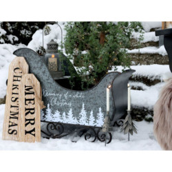 Zinkové antik kovové zdobené sáně Dreaming Christmas - 68*33*50 cm