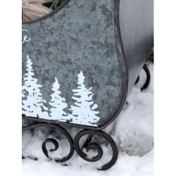 Zinkové antik kovové zdobené sáně Dreaming Christmas - 68*33*50 cm