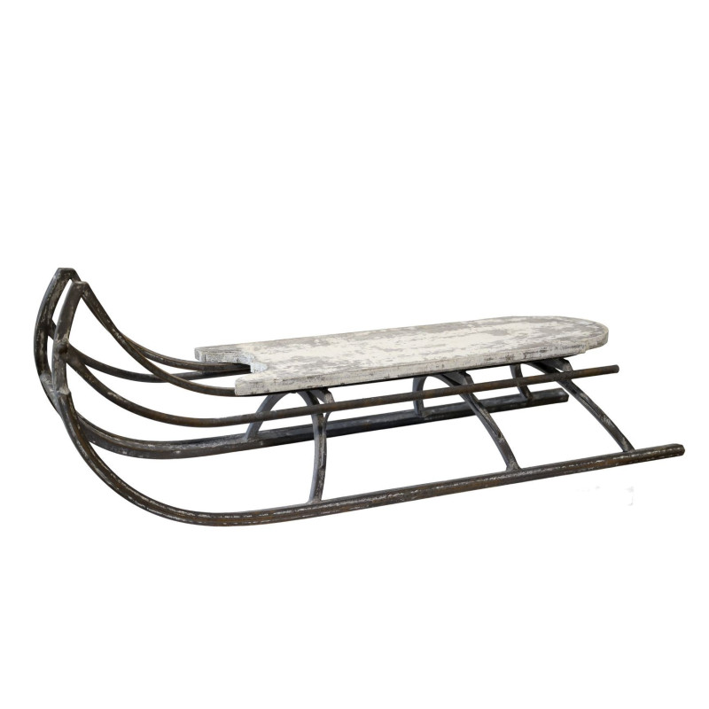 Přírodní antik kovové zdobené sáně Vintage - 86*29*32 cm