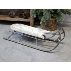 Přírodní antik kovové zdobené sáně Vintage - 86*29*32 cm