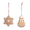 Set 2ks závěsná dekorace perníkový sněhulák a vločka Ginger - 8*0,5*8 cm
