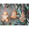 Set 3ks závěsná dekorace perníček, zvonek a stromek Ginger - 5*0,5*6 cm