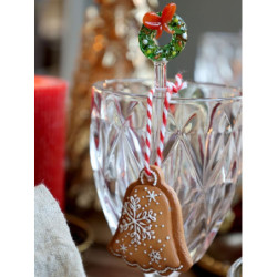 Set 3ks závěsná dekorace perníček, zvonek a stromek Ginger - 5*0,5*6 cm