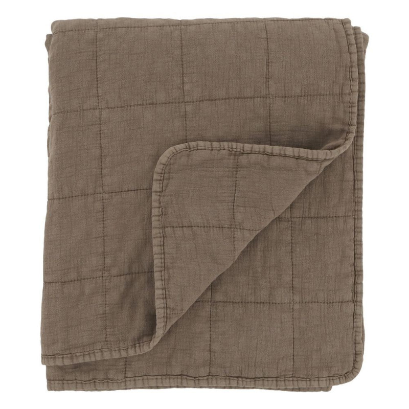 Hnědý přehoz s opraným vzhledem Aix Vintage Quilt - 130*180 cm