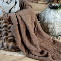 Hnědý přehoz s opraným vzhledem Aix Vintage Quilt - 130*180 cm