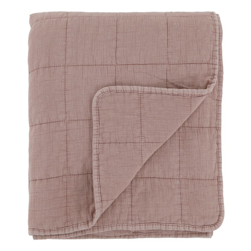 Růžový přehoz s opraným vzhledem Aix Vintage Quilt - 130*180 cm