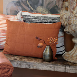 Terakotový povlak na polštář s opraným vzhledem Aix Vintage Quilt - 60*40 cm