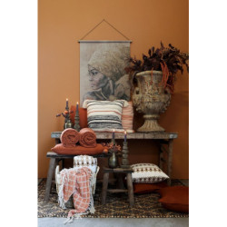 Terakotový povlak na polštář s opraným vzhledem Aix Vintage Quilt - 60*40 cm