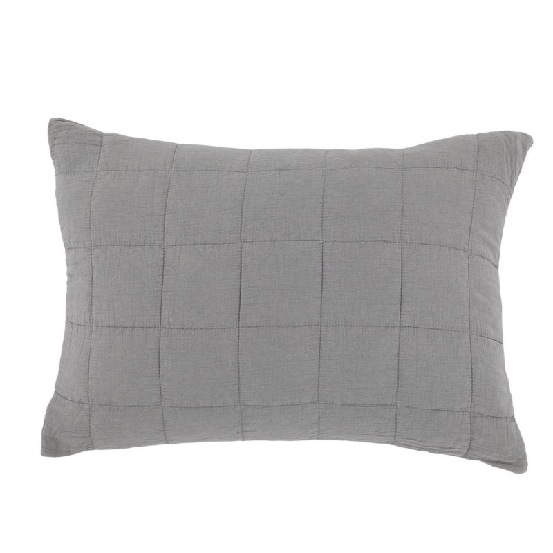 Šedý povlak na polštář s opraným vzhledem Aix Vintage Quilt - 60*40 cm