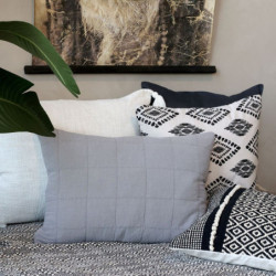 Šedý povlak na polštář s opraným vzhledem Aix Vintage Quilt - 60*40 cm
