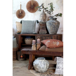Hnědý povlak na polštář s opraným vzhledem Aix Vintage Quilt - 60*40 cm