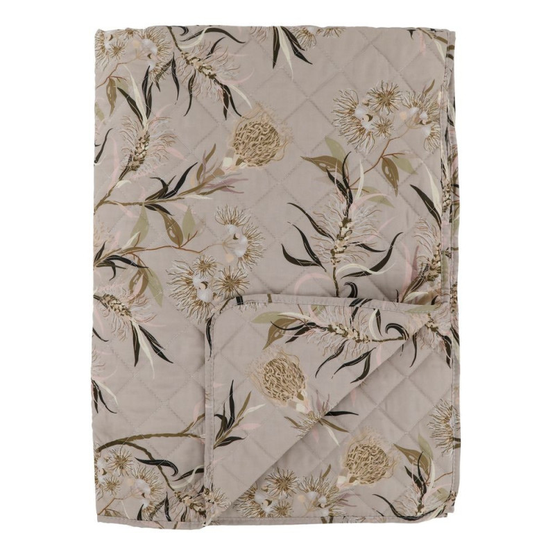 Béžový přehoz s květinovým vzorem Aix Vintage Quilt - 130*180 cm