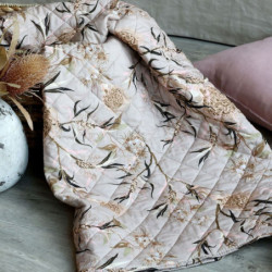 Béžový přehoz s květinovým vzorem Aix Vintage Quilt - 130*180 cm
