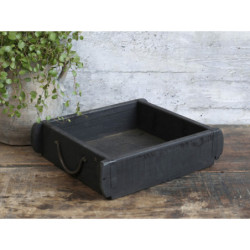 Dřevěná černá retro bedýnka s uchy Grimaud Brick Mould - 31*25*8 cm