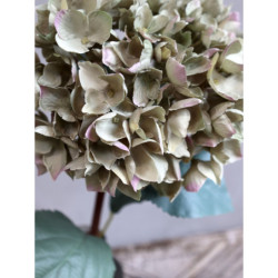 Dekorace umělá zelená květina Hortenzie Hydrangea dusty green - 80 cm