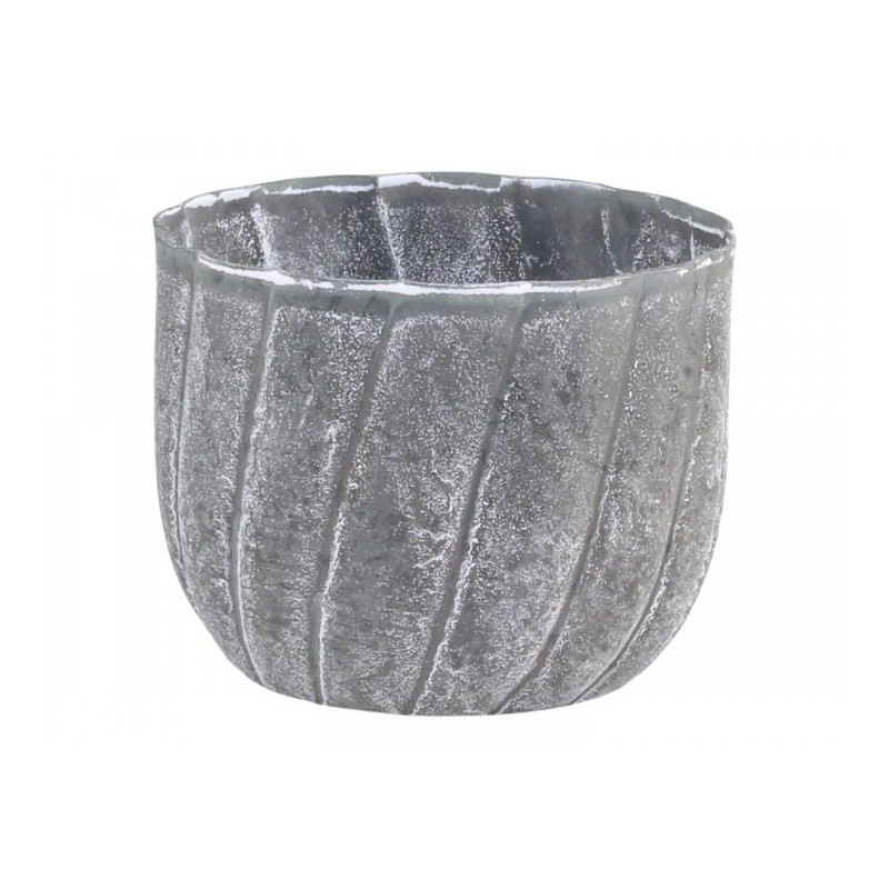Zinkový antik kovový svícen na úzkou svíčku Canny - Ø 7*6 cm