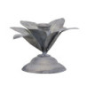 Zinkový antik kovový svícen na úzkou svíčku s květem Flower - Ø 12*9 cm