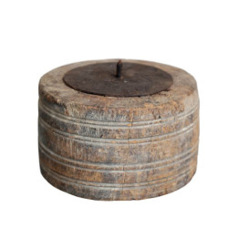 Dřevěný svícen na sloupovou svíčku Grimaud Unit - Ø 15*19 cm