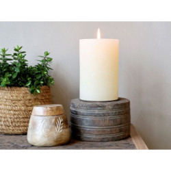 Dřevěný svícen na sloupovou svíčku Grimaud Unit - Ø 15*19 cm