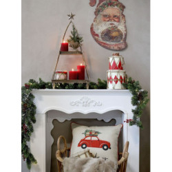 Béžový bavlněný povlak na polštář s autíčkem Holidays - 50*50cm