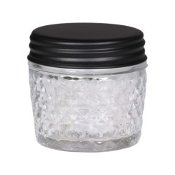 Skleněná dóza s černým šroubovacím  víčkem Storage Jam - Ø 8*9 cm/ 0,26l