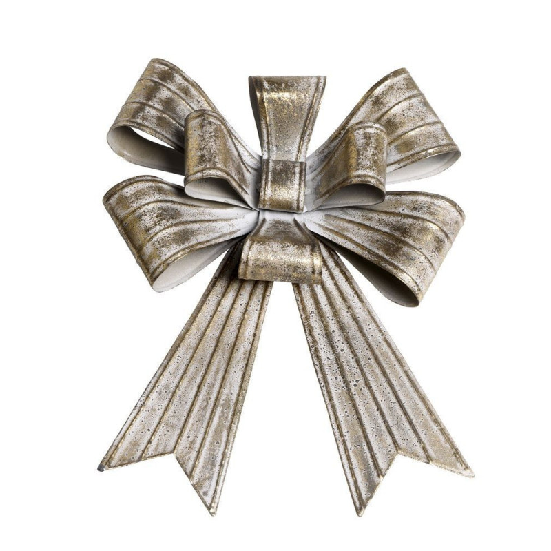 Mosazná antik kovová nástěnná dekorace mašle Bow - 24*6*31 cm