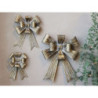 Mosazná antik kovová nástěnná dekorace mašle Bow - 24*6*31 cm