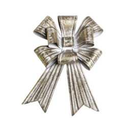 Mosazná antik kovová nástěnná dekorace mašle Bow - 17*5,5*25 cm