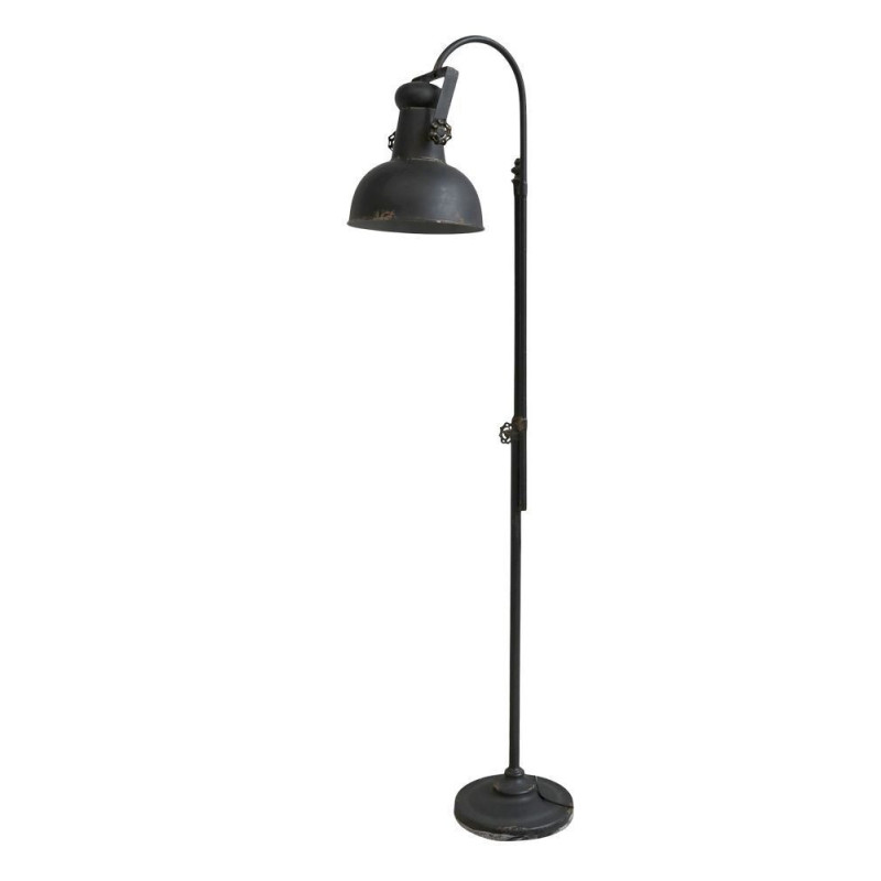 Černá antik kovová stojací lampa s patinou Factory - 175 cm / E27/ 60W
